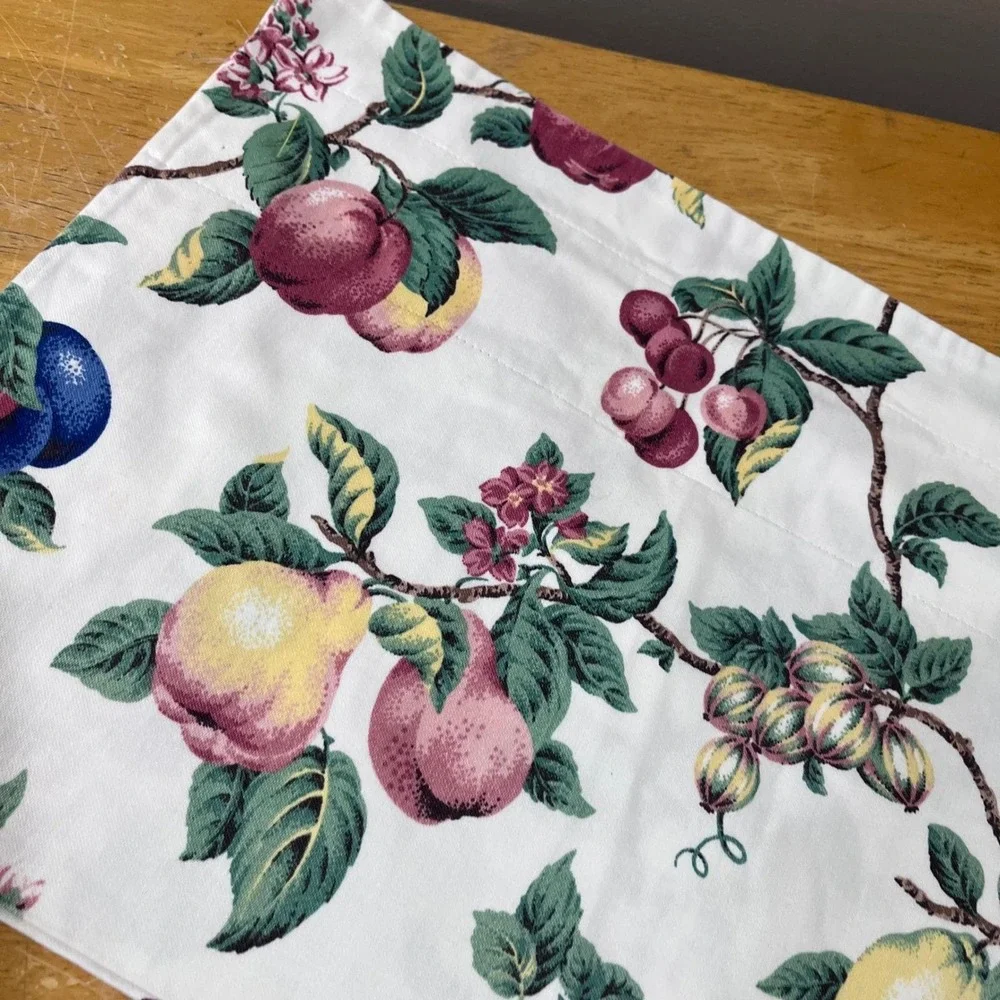 Vtg‎ Cottagecore Fruit Botanical Window Valance 50x13 Farmhouse Orchard Print